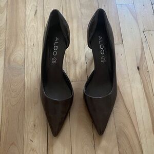Aldo Dark Brown Pointed Toe Heels